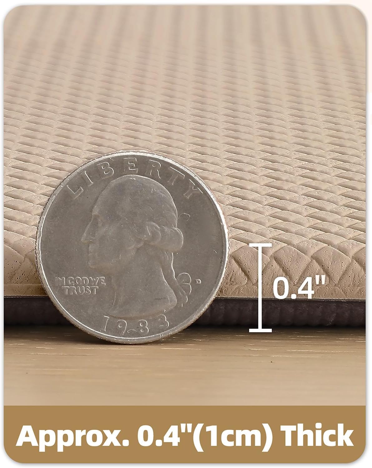 Beige Wide Water Oil Proof Anti Fatigue Kitchen Runner Mat