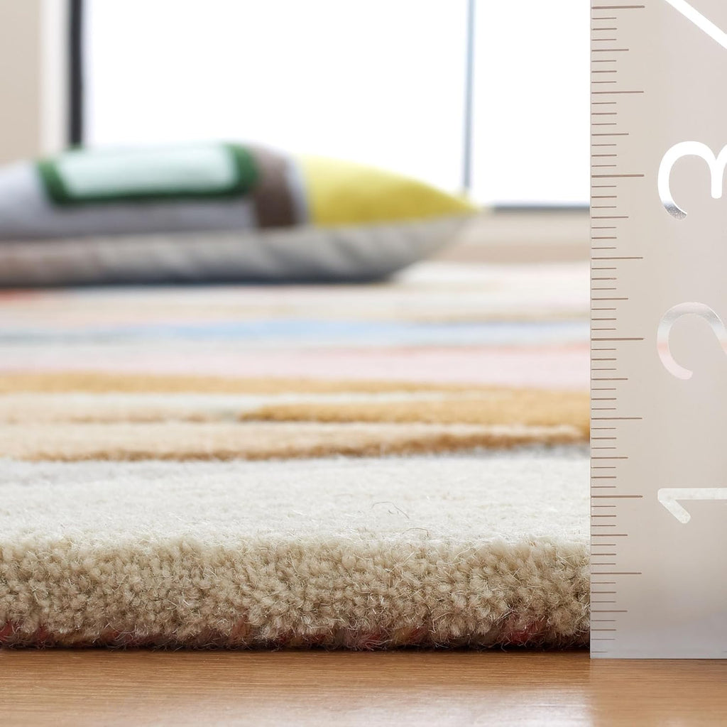 Grey Blush Mid-Century Wool Square Rug