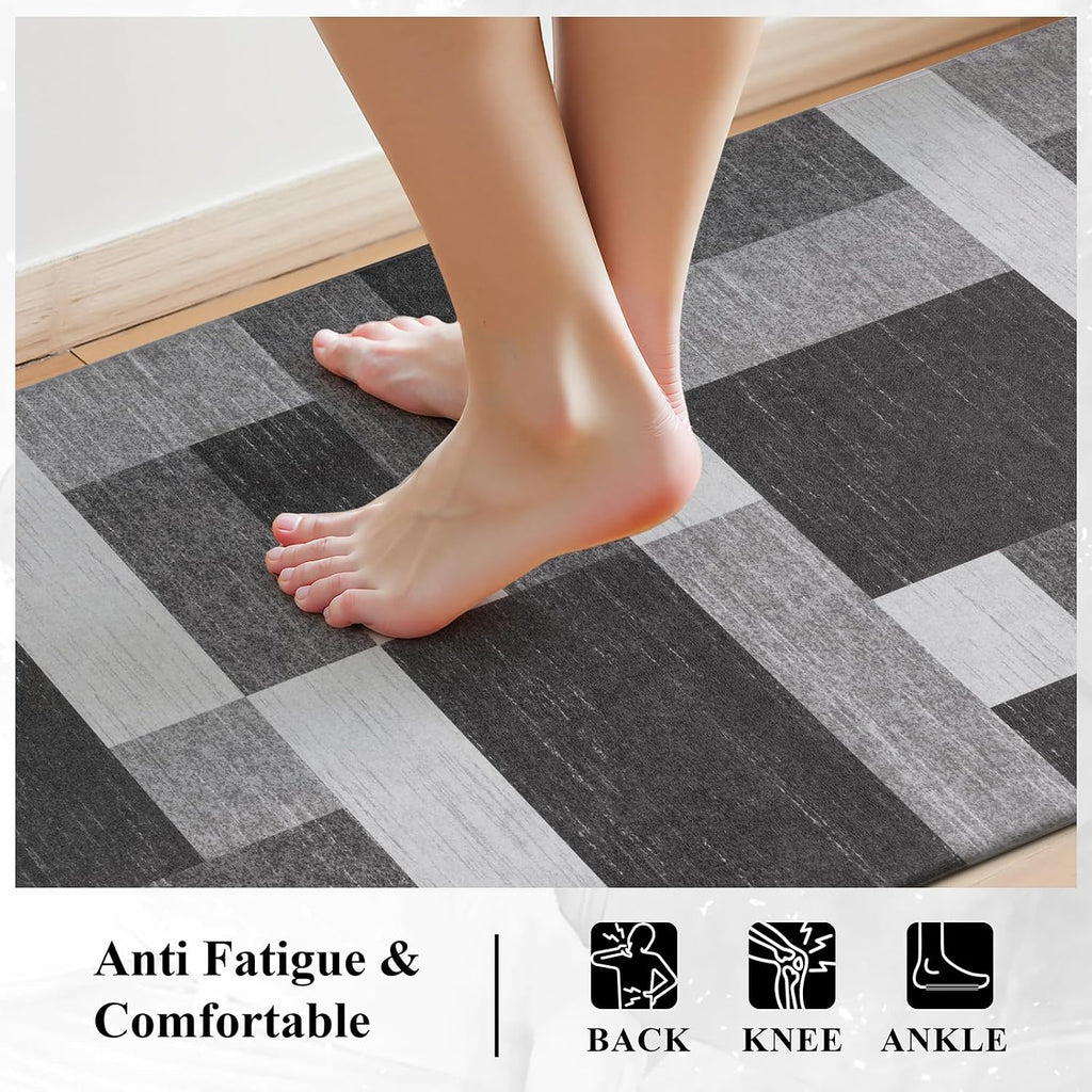 Grey Farmhouse Anti Fatigue Kitchen Runner Mat