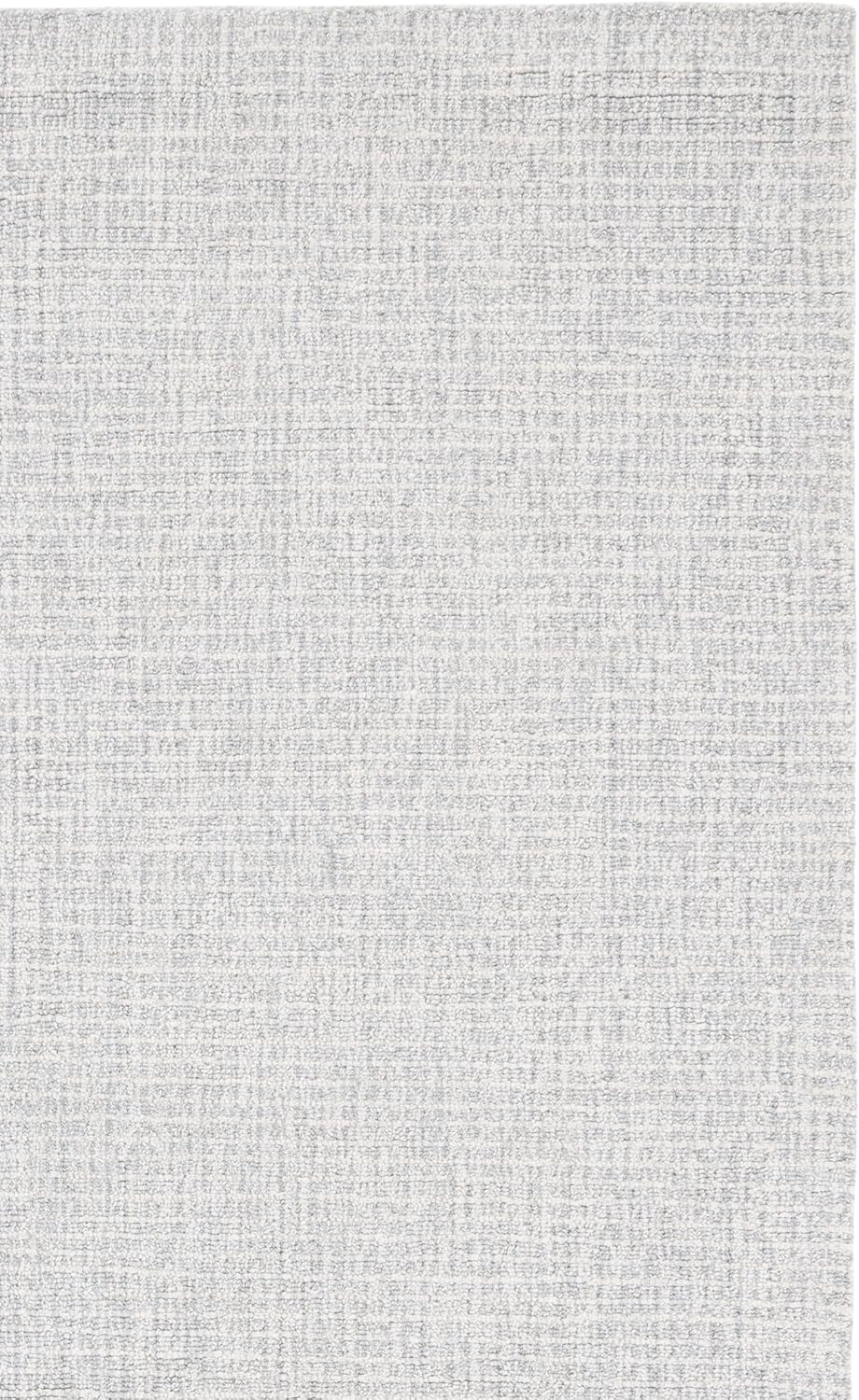 Light Grey Ivory Abstract Wool Square Rug