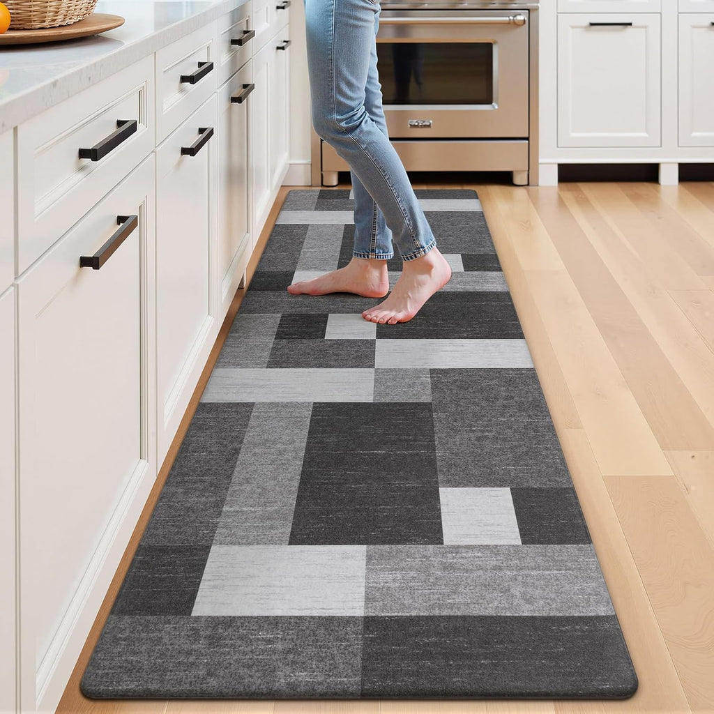 Grey Farmhouse Anti Fatigue Kitchen Runner Mat