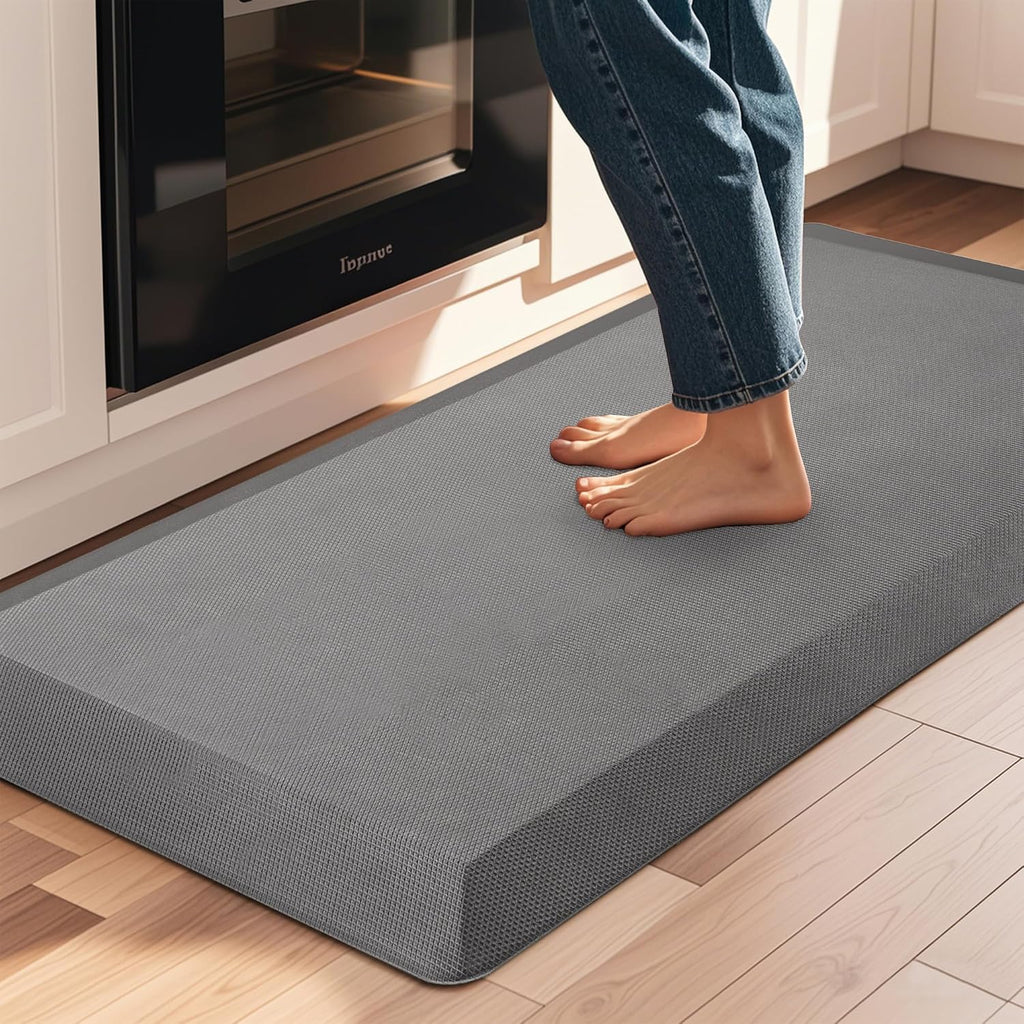 Grey Extra Thick Memory Foam Anti Fatigue Kitchen Mat