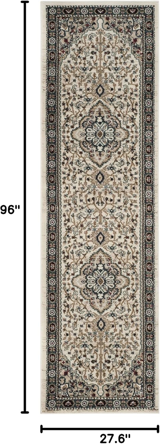 Cream Beige Oriental Runner Rug