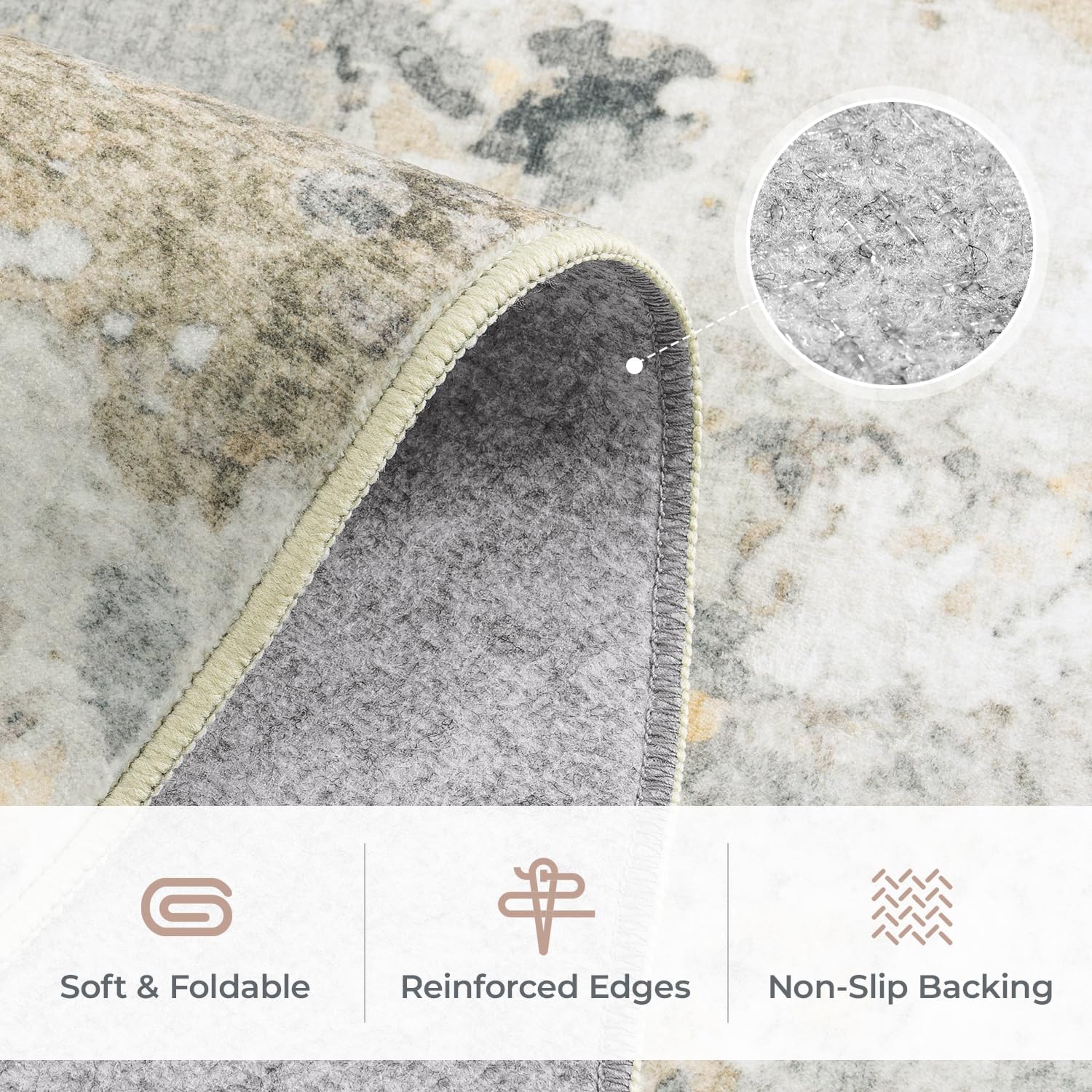 Brown Grey Modern Abstract Runner Rug
