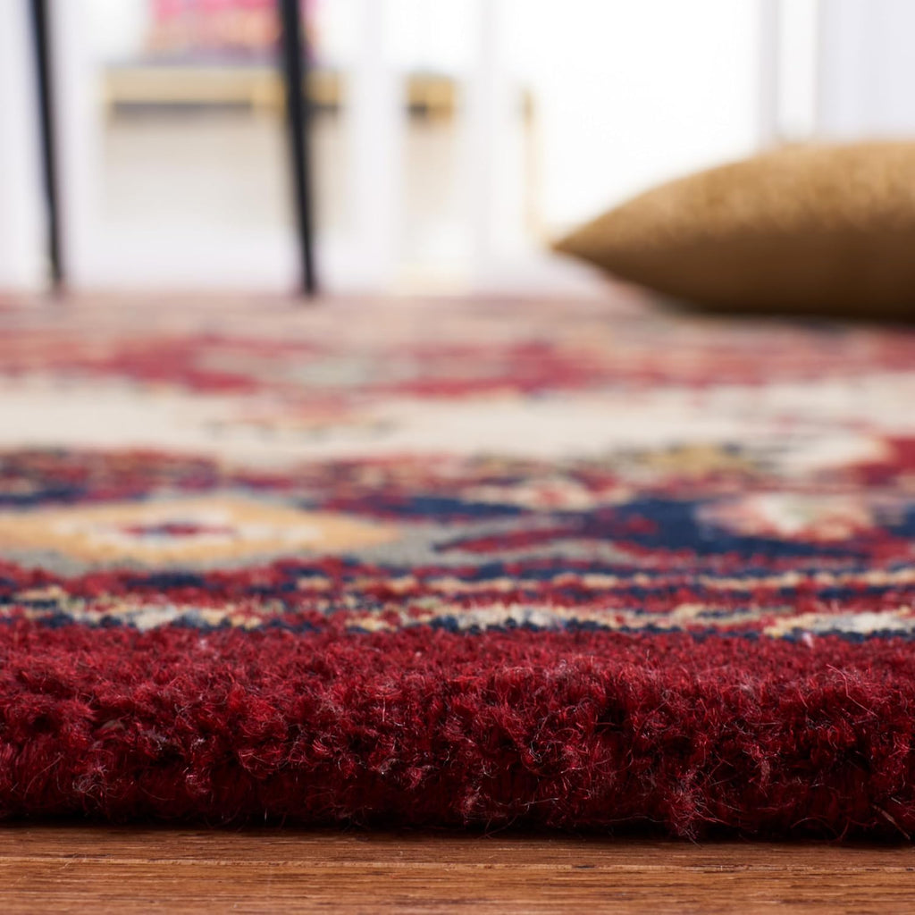 Red Traditional Oriental Wool Square Rug