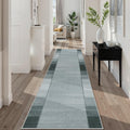 Grey Ombre Checkered Runner Rug