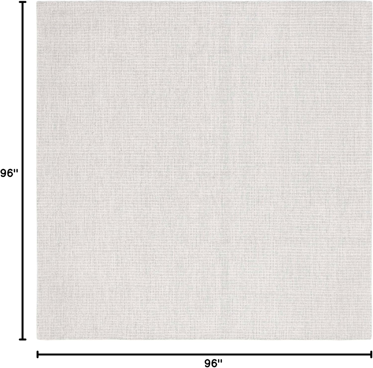 Light Grey Ivory Abstract Wool Square Rug