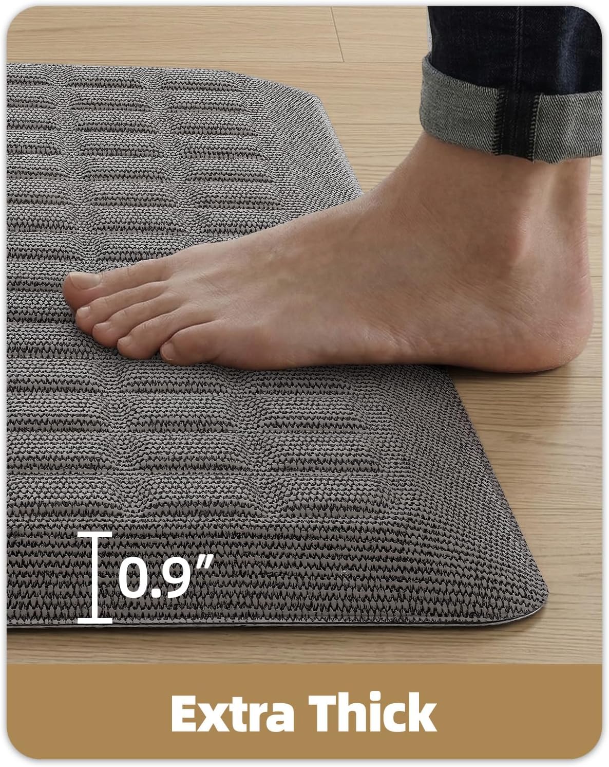 Grey High Density Foam Anti Fatigue Kitchen Standing Mat