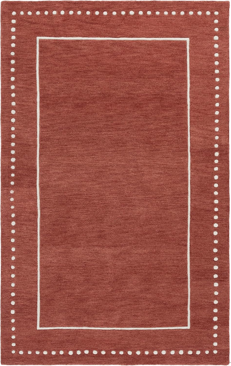 Red Ivory Handmade Wool Square Rug