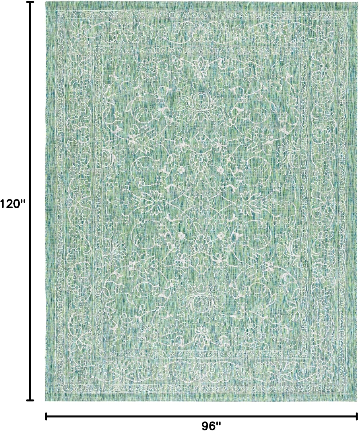 Green Ivory Waterproof Patio Rug