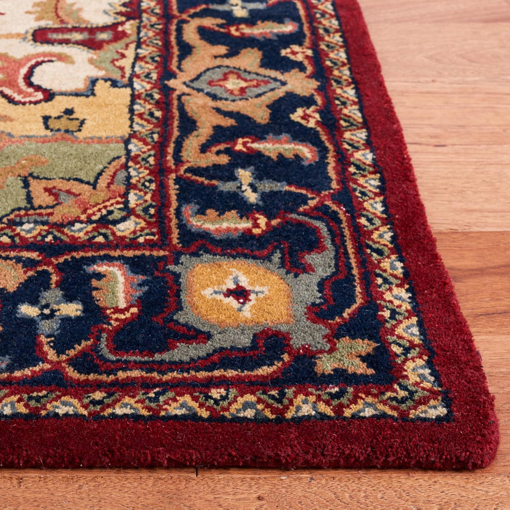Red Traditional Oriental Wool Square Rug