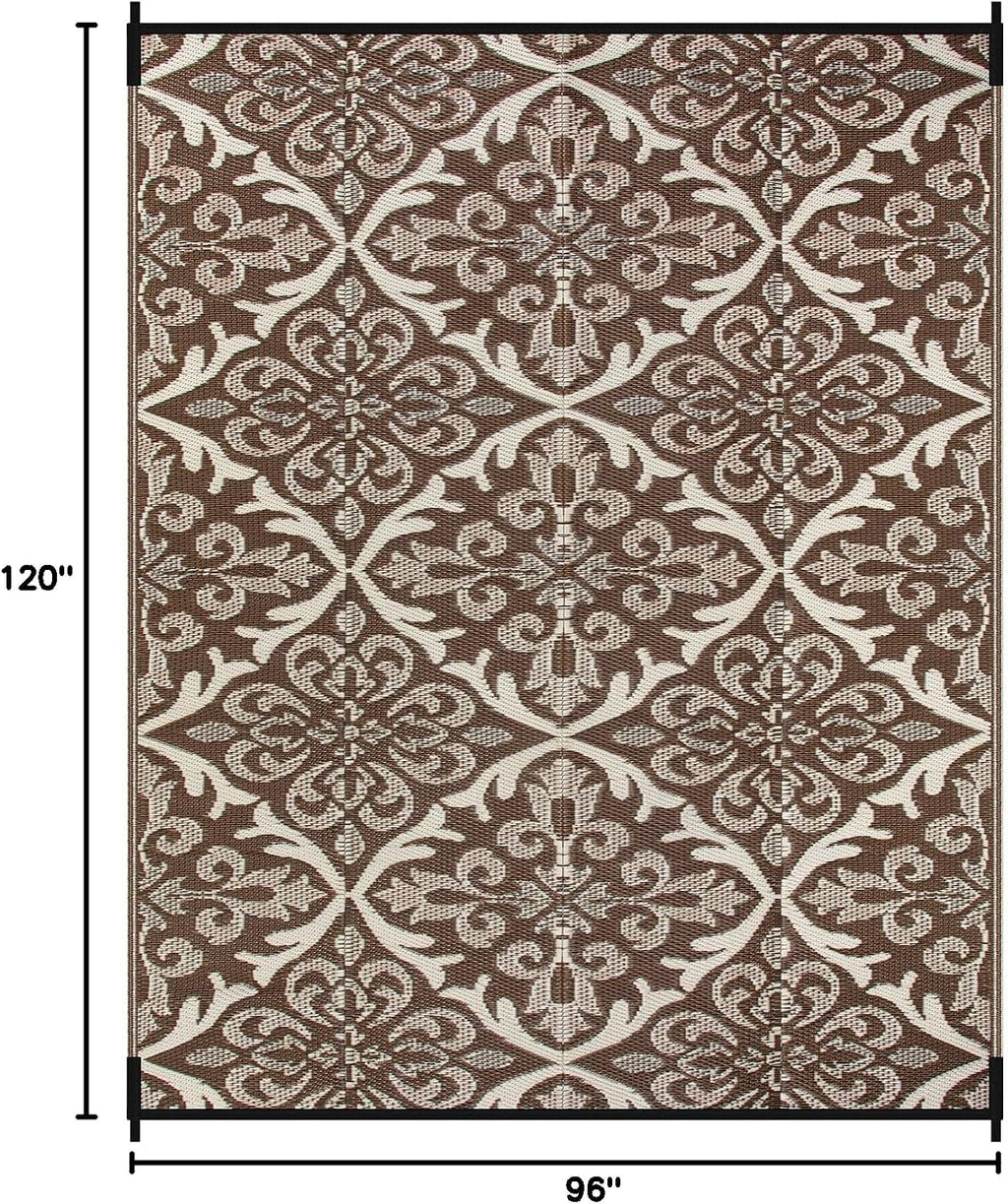 Khaki Reversible Plastic Straw Outdoor Rug