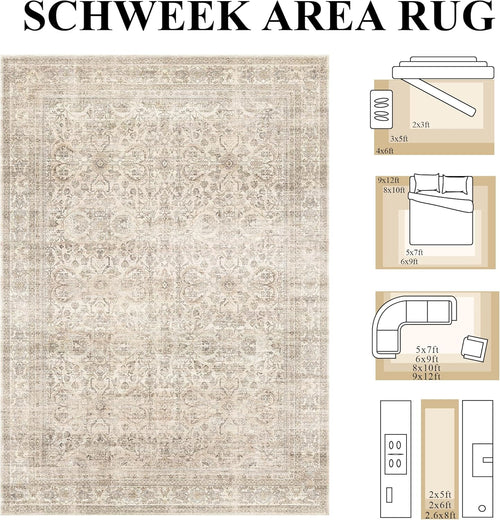 Beige Vintage Floral Runner Rug