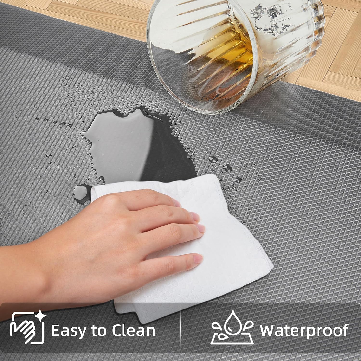 Grey Extra Thick Memory Foam Anti Fatigue Kitchen Mat