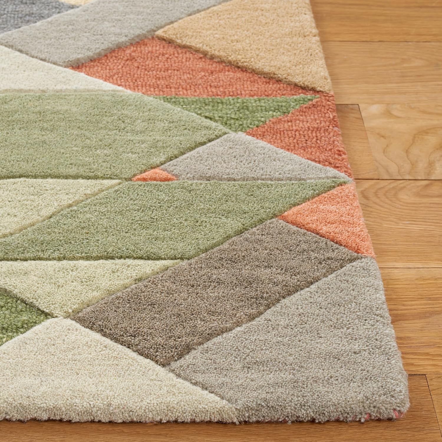 Grey Blush Mid-Century Wool Square Rug