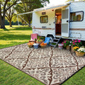 Khaki Reversible Plastic Straw Outdoor Rug