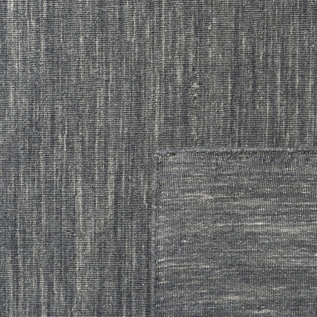 Charcoal Grey Solid Wool Square Rug