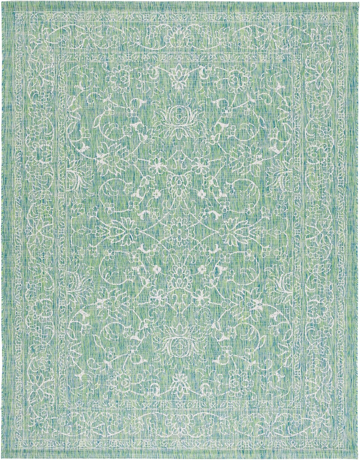 Green Ivory Waterproof Patio Rug