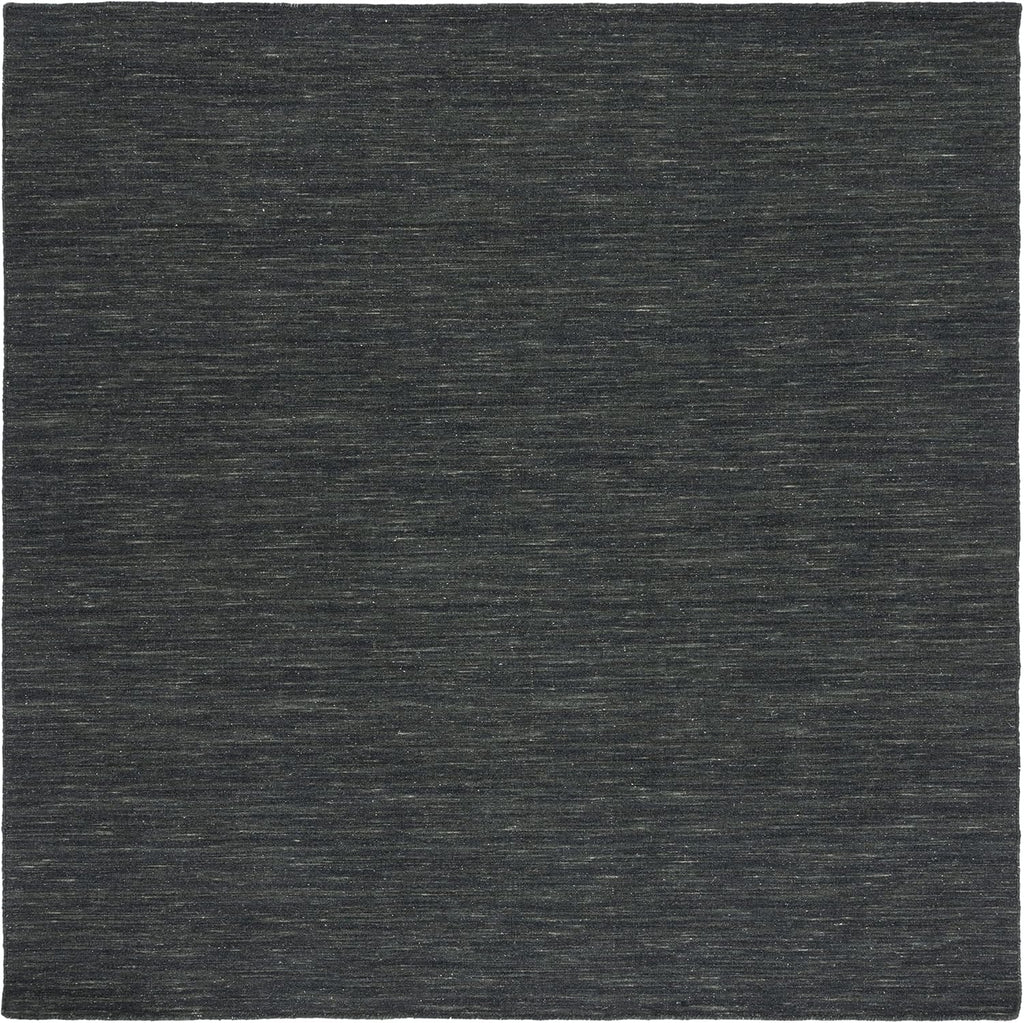 Charcoal Grey Solid Wool Square Rug