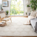 Ivory Handmade Wool Textural Square Rug