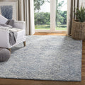 Blue Ivory Handmade Wool Square Rug