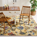 Gold Multi Handmade Wool Square Rug