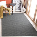 Charcoal Grey Solid Wool Square Rug