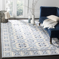 Ivory Blue Wool Viscose Square Rug