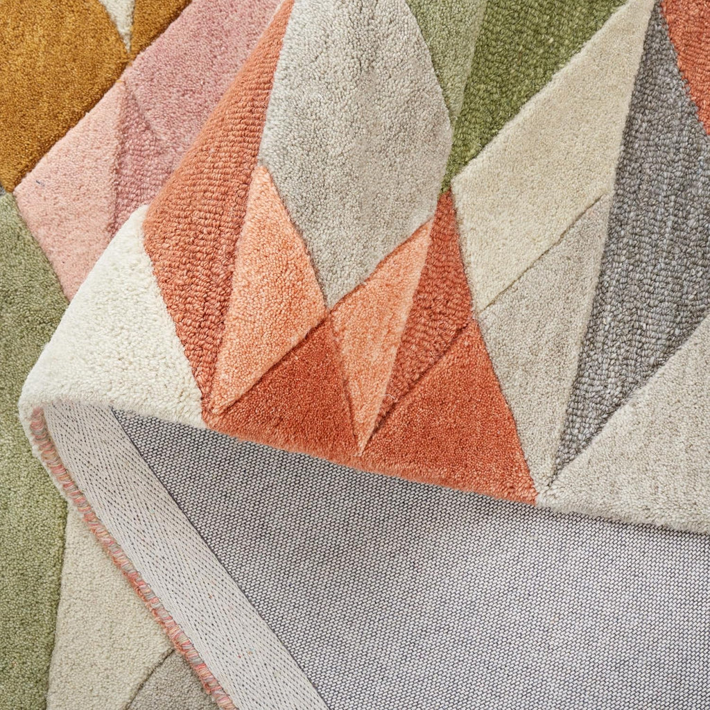 Grey Blush Mid-Century Wool Square Rug
