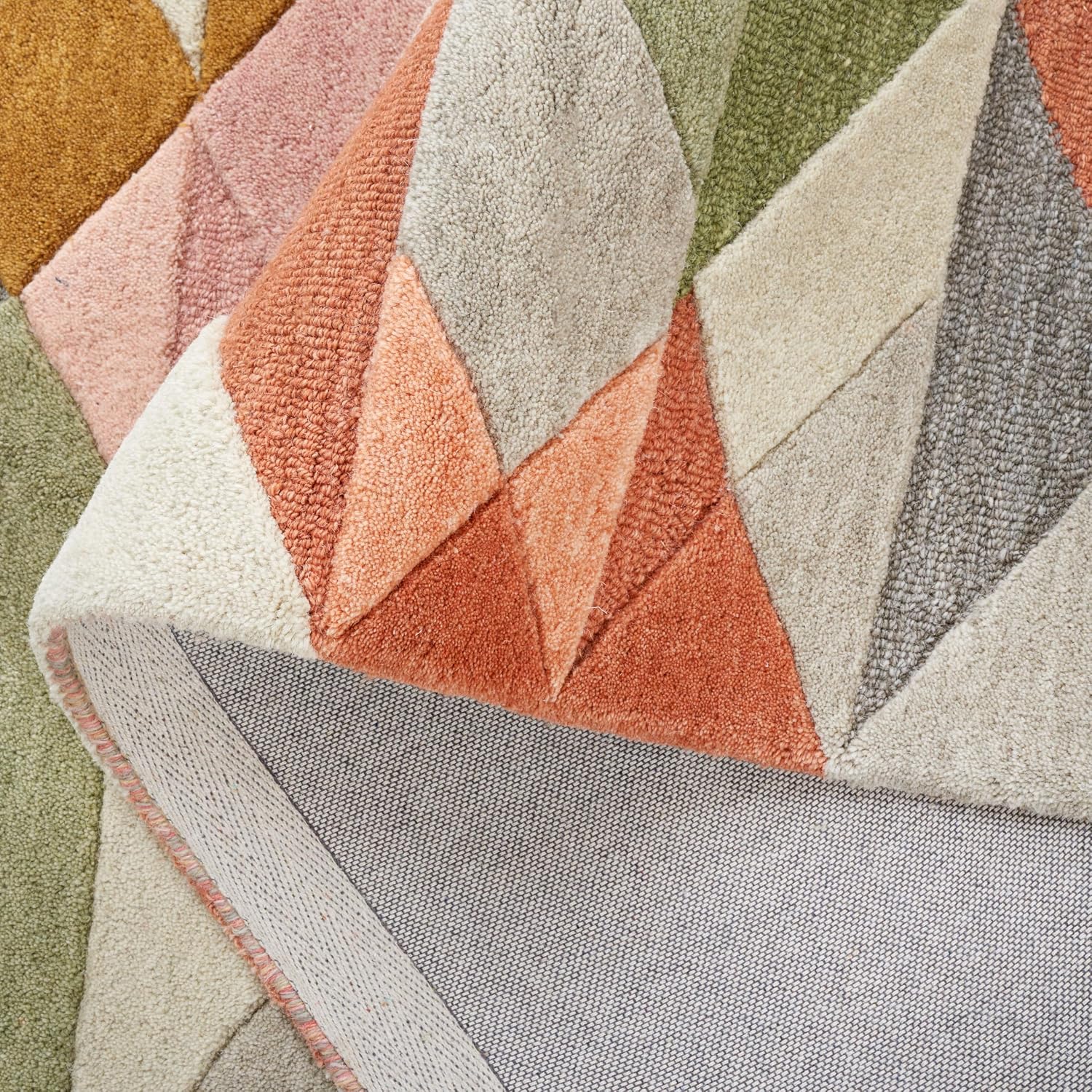 Grey Blush Mid-Century Wool Square Rug